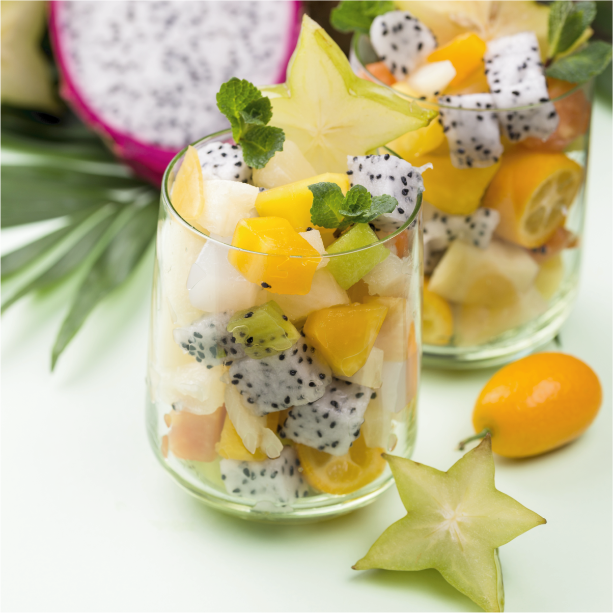 Poster cuisine verres verts et mangue - TenStickers