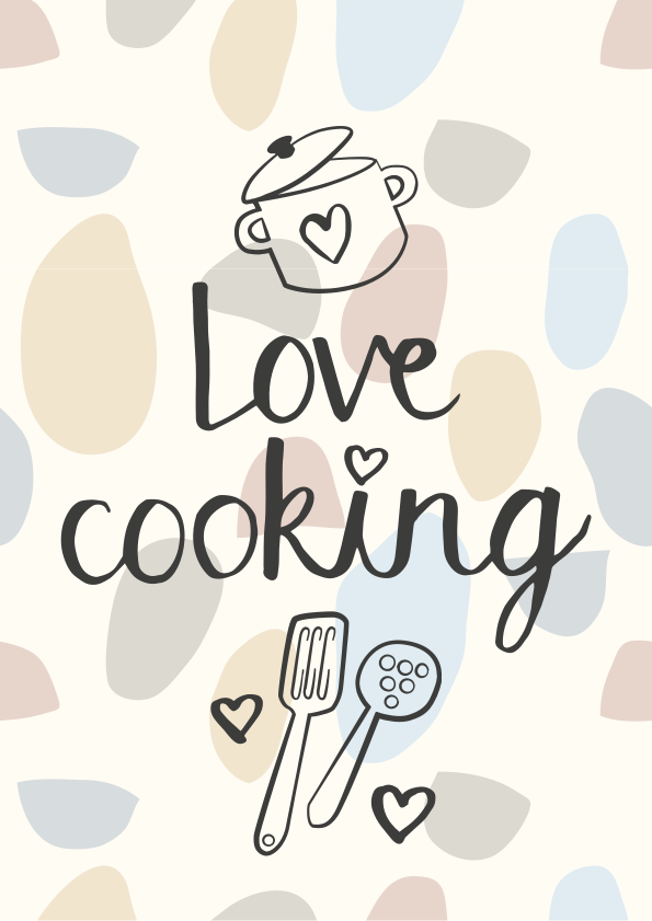 Poster cuisine texte j'aime cuisiner - TenStickers