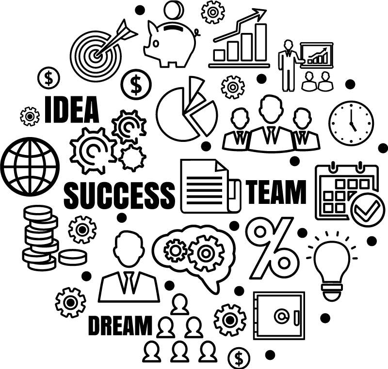 Poster bureau idéogramme d'entreprise - TenStickers