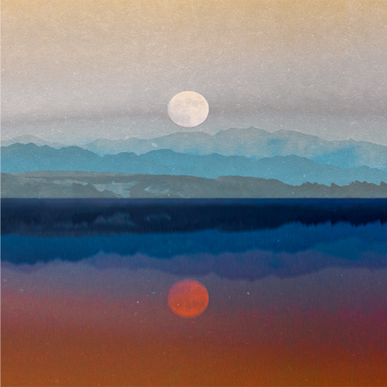 Poster salon design de belle lune dans l'espace - TenStickers