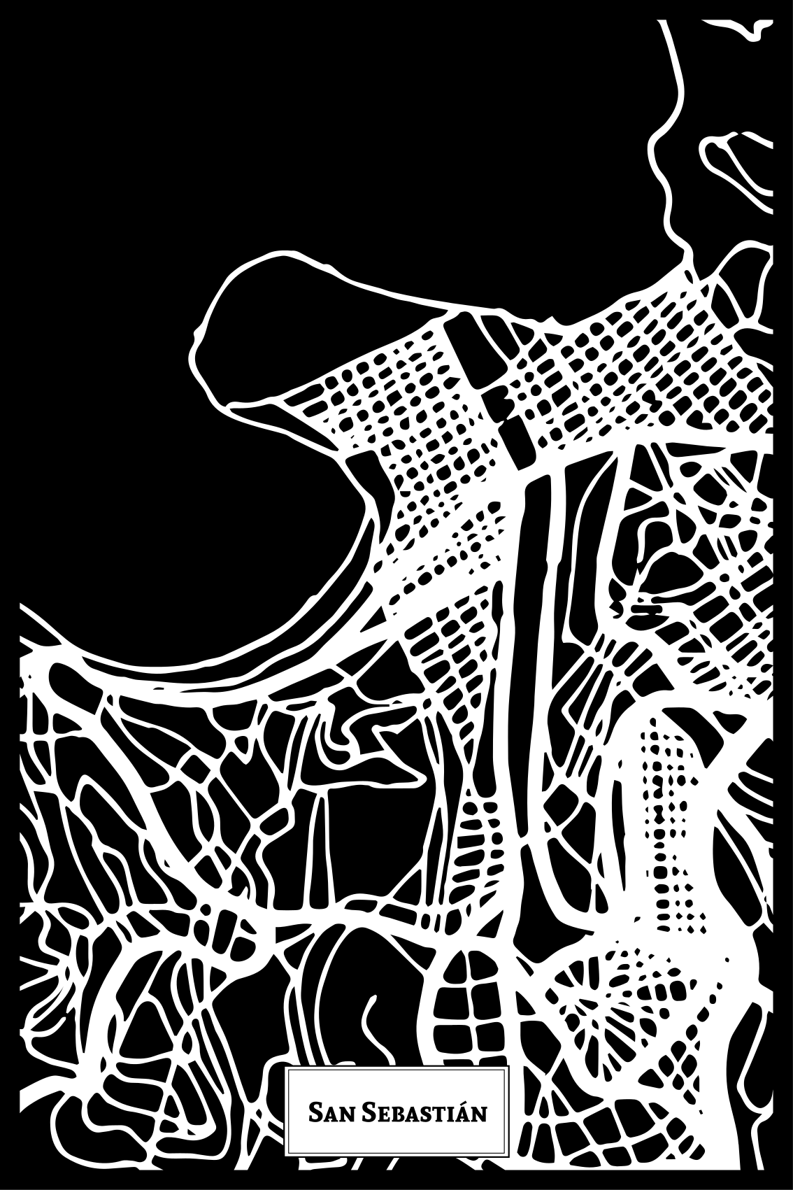 Poster salon carte topographique san sebastián - TenStickers