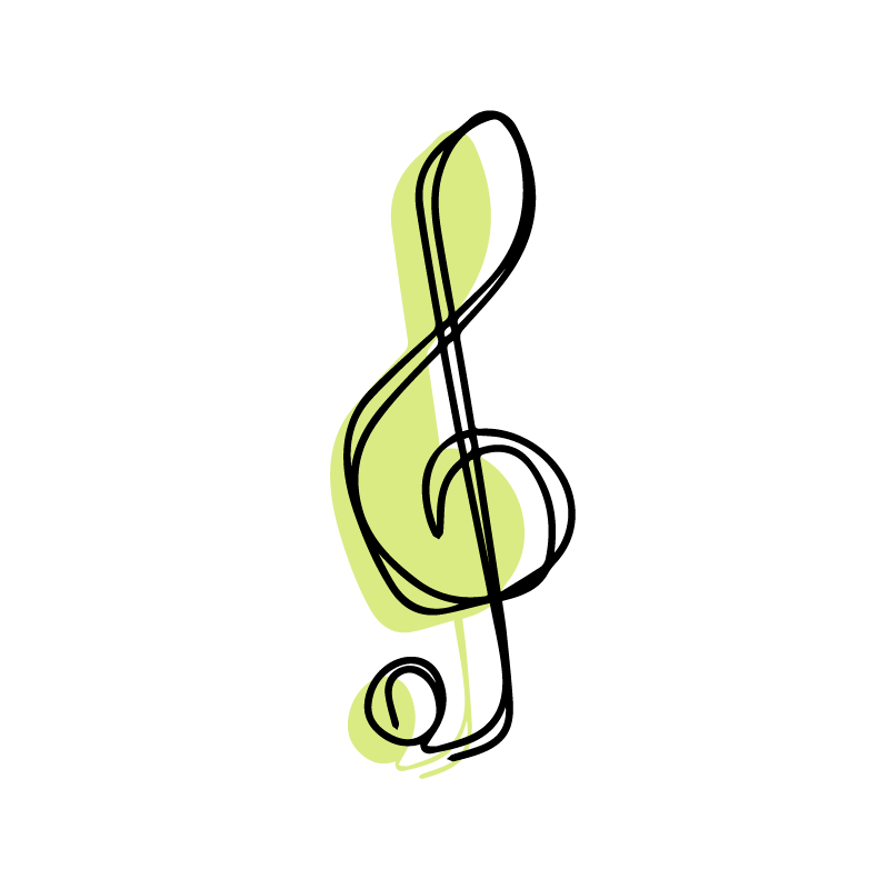 Poster salon design mignon de notes de musique minimaliste - TenStickers