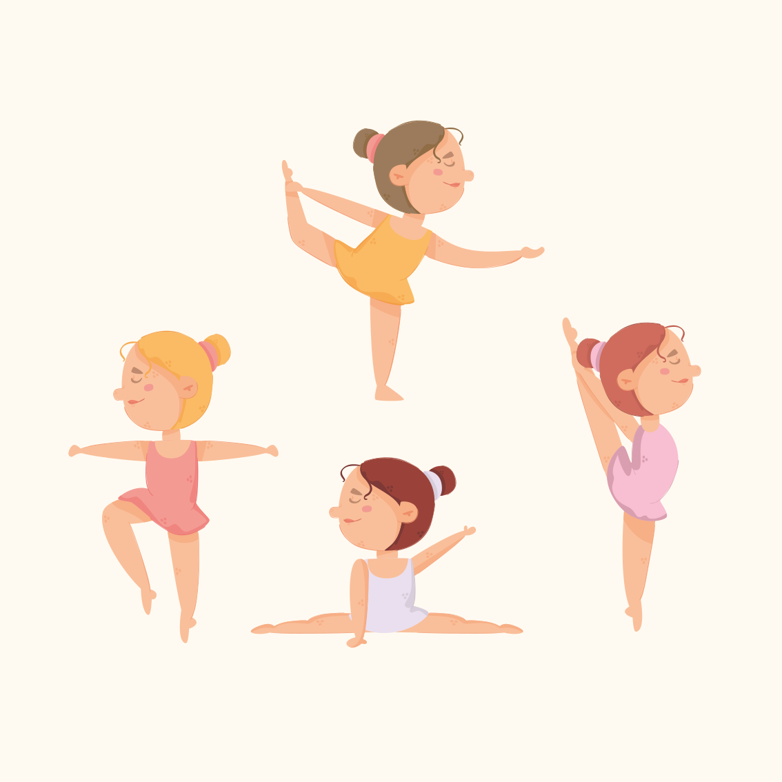 Poster chambre enfant ballerines en étirement - TenStickers