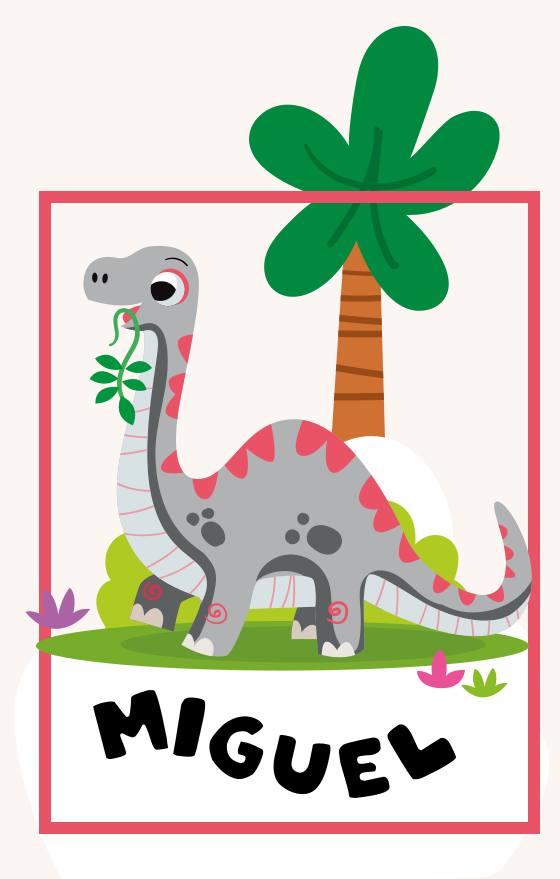 Poster chambre enfant dinosaure gris à long cou - TenStickers