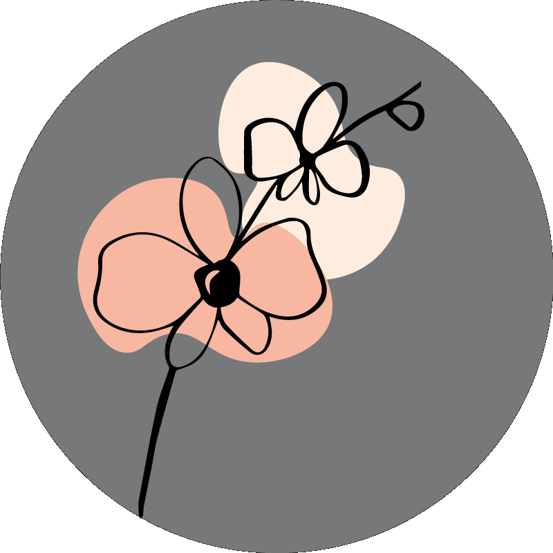 Poster fleurs et plantes design ligne abstraite orchidées - TenStickers