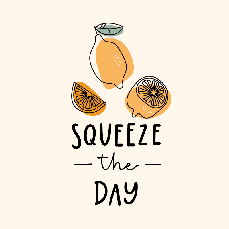 Poster phrases citation amusante avec citron et orange - TenStickers