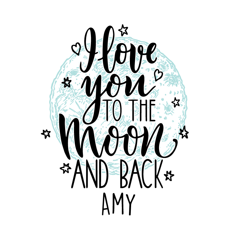 Poster festivités et événements je t'aime lune - TenStickers