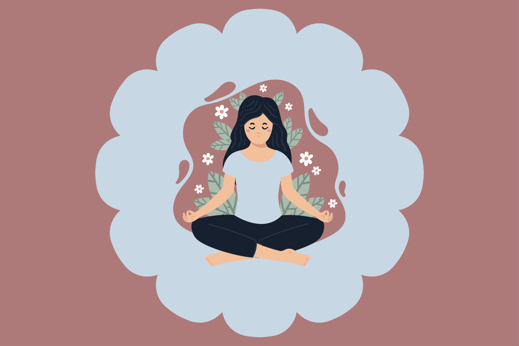 Poster sports illustration de pratique du yoga - TenStickers