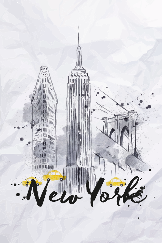 Poster villes et pays skyline de new york - TenStickers