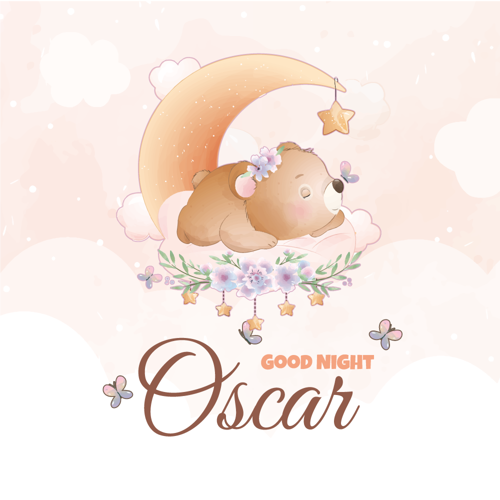 Poster personnalisable ours de bonne nuit - TenStickers