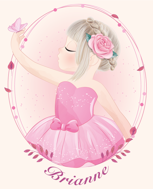 Poster personnalisable fille ballerine dansante - TenStickers