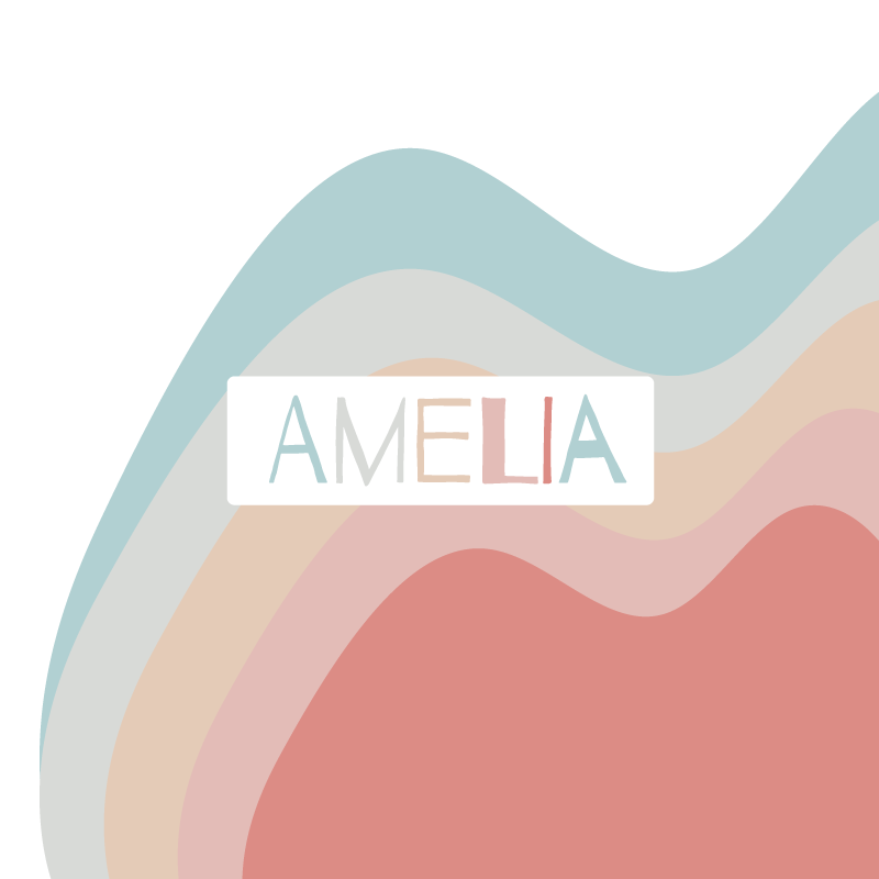 Poster personnalisable vagues de texte courbées - TenStickers