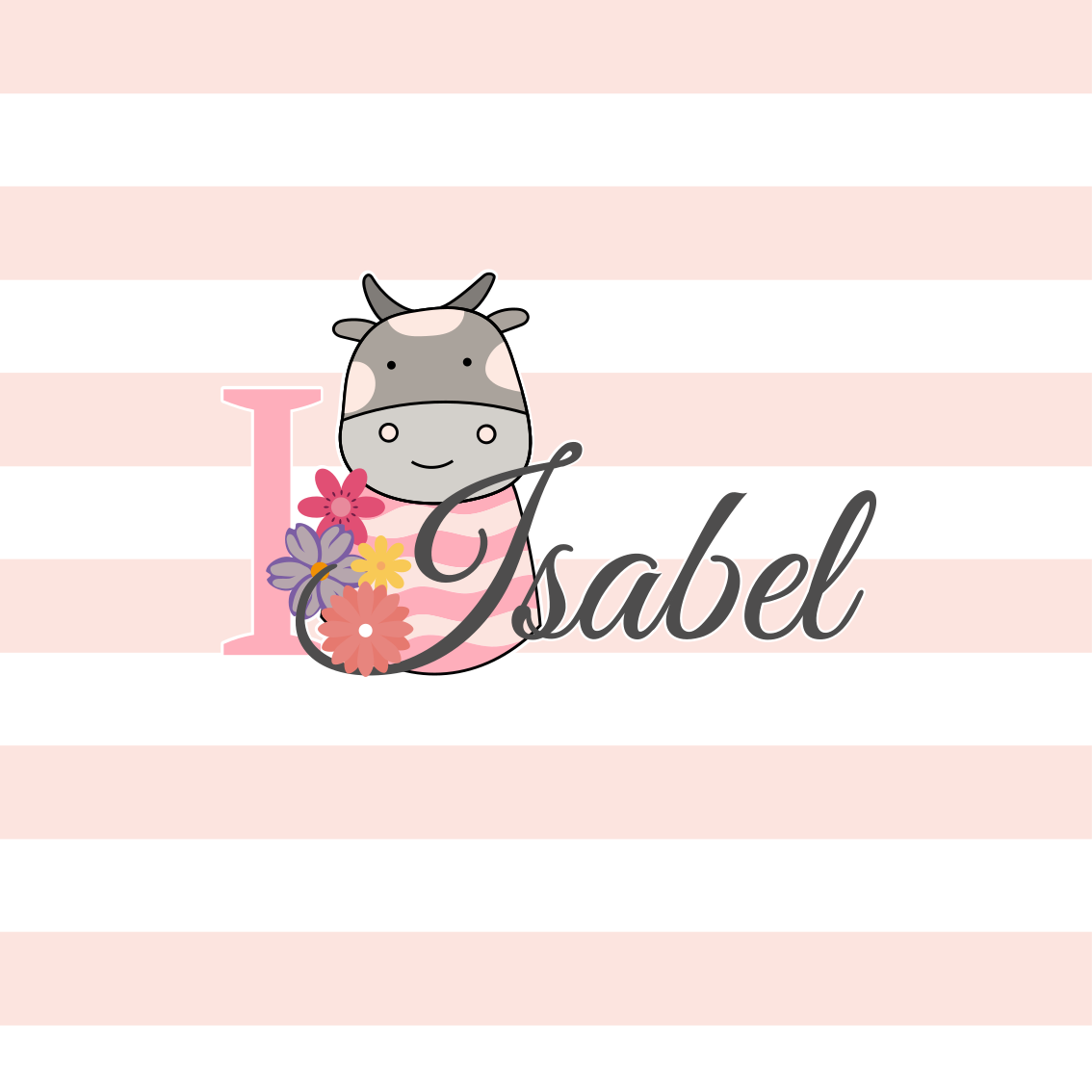 Poster personnalisable design de vache mignonne - TenStickers