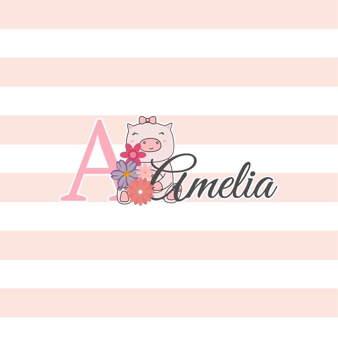 Poster personnalisable porcelet espiègle - TenStickers