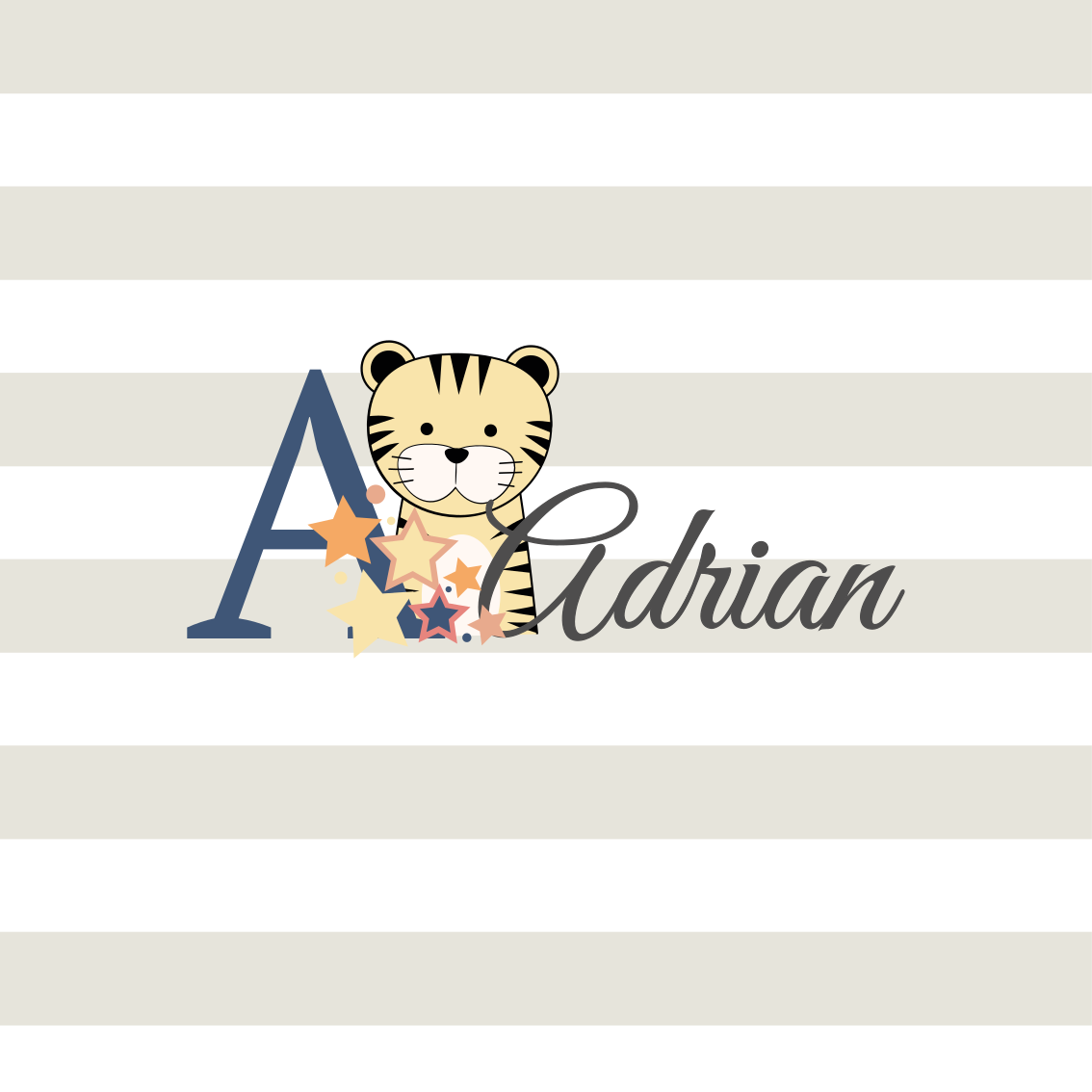 Poster personnalisable personnage tiger adrian - TenStickers