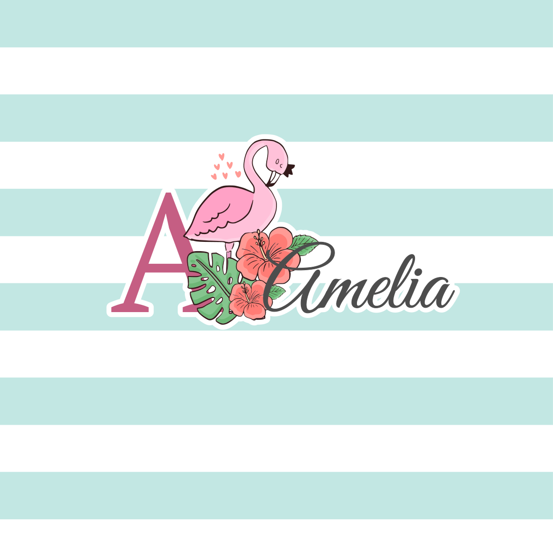 Poster personnalisable détail flamant rose personnalisé - TenStickers
