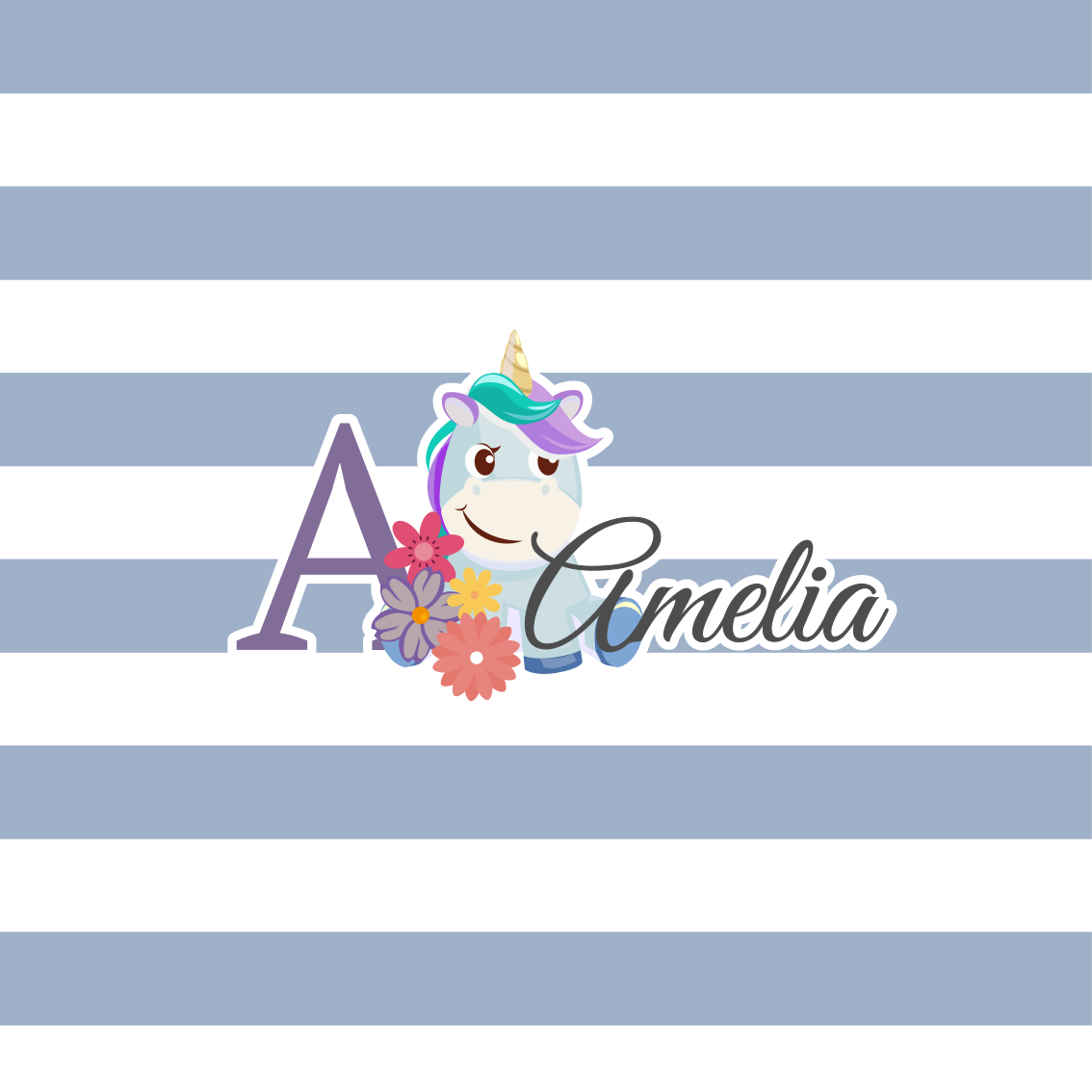 Poster personnalisable design licorne personnalisé - TenStickers