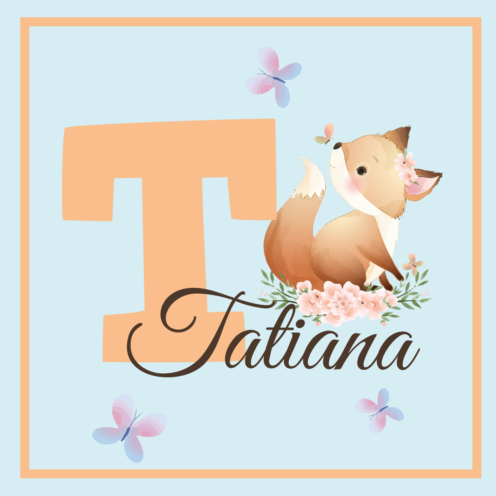 Poster personnalisable renard amical - TenStickers