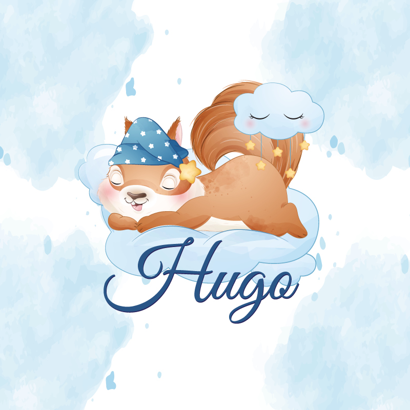 Poster personnalisable Écureuil rêvant mignonnement - TenStickers