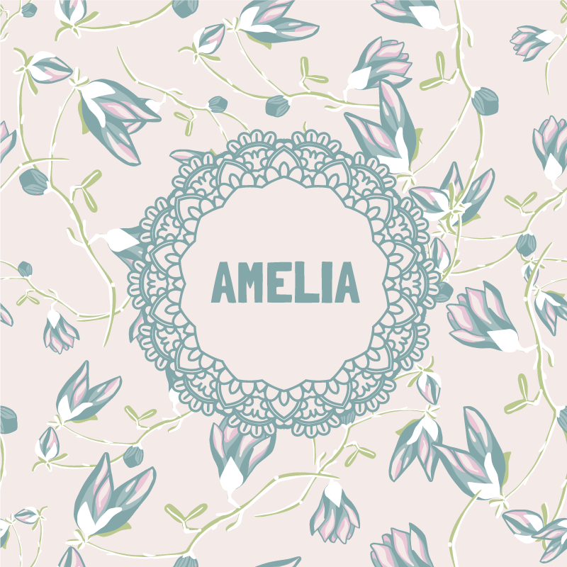 Poster personnalisable motif de dentelle florale - TenStickers