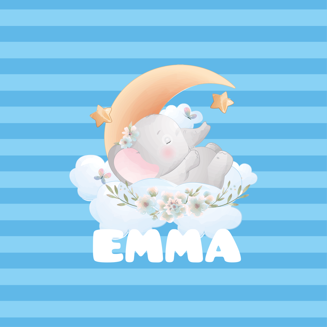 Poster personnalisable Élégance des Éléphants dormeurs - TenStickers