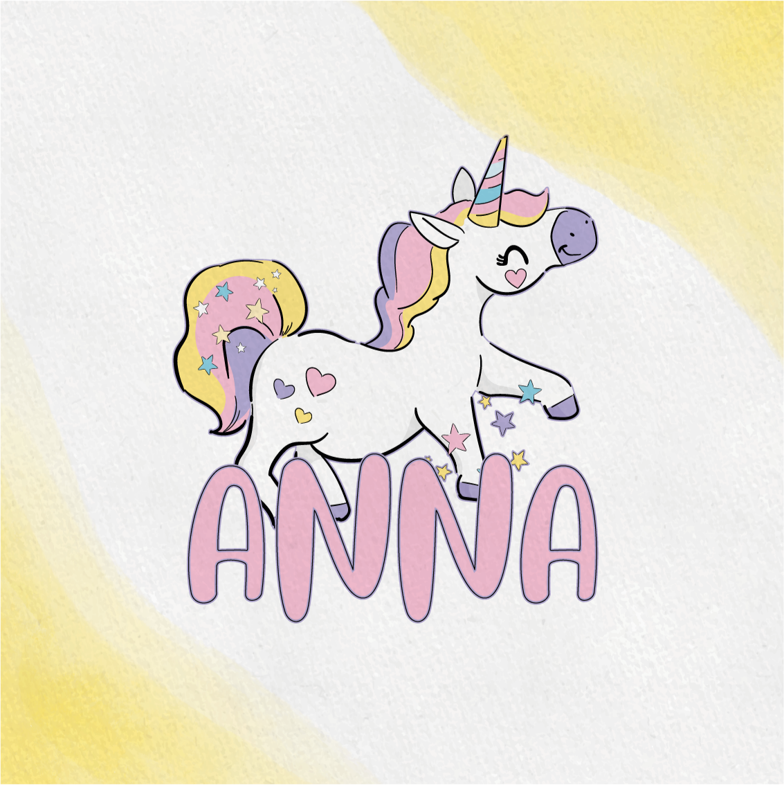 Poster personnalisable personnage de licorne joyeuse - TenStickers