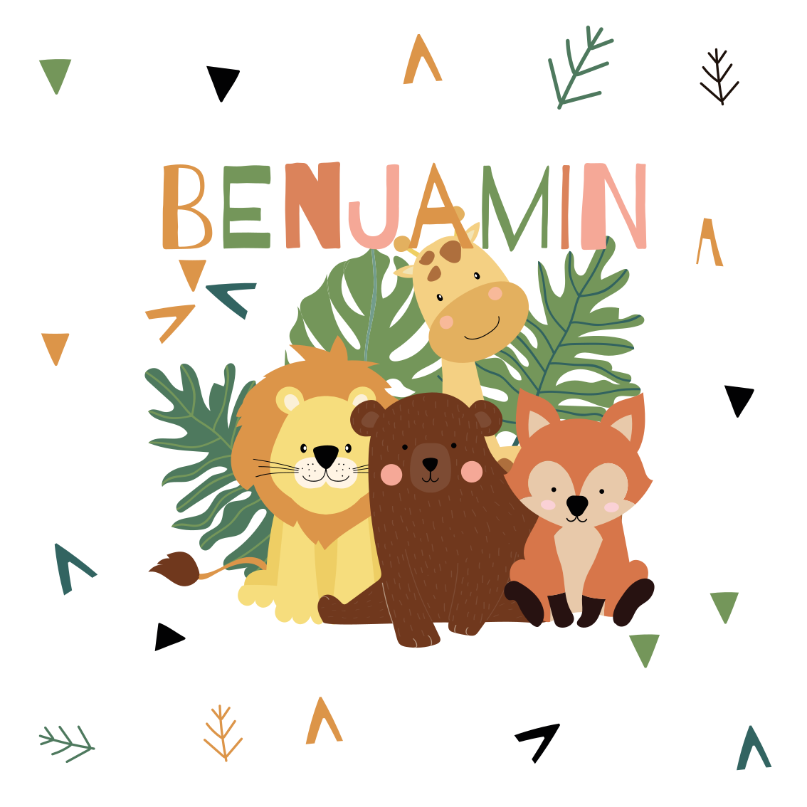 Poster personnalisable rassemblement d'animaux - TenStickers