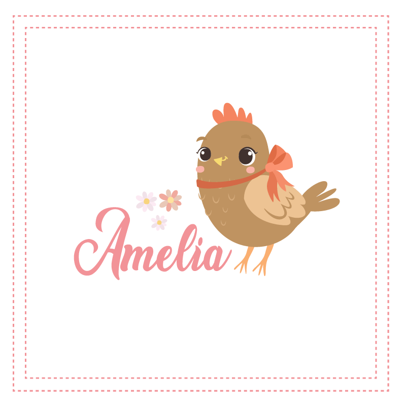 Poster personnalisable oiseau mignon personnage - TenStickers