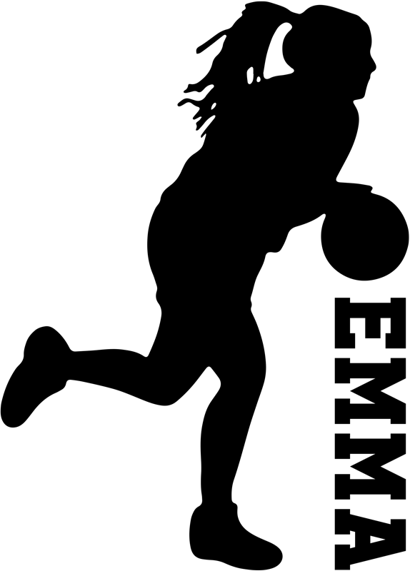 Poster basketball joueuse de basket avec nom - TenStickers