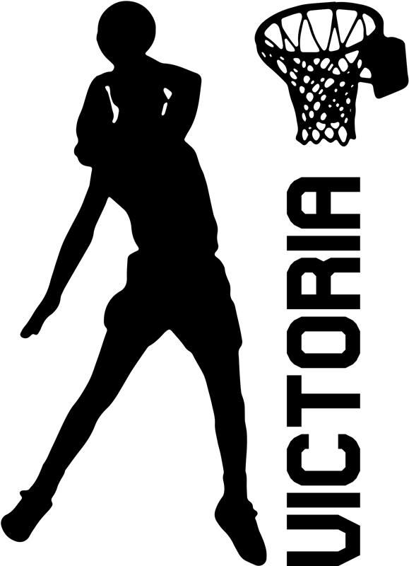 Poster basketball joueuse dunk avec nom - TenStickers