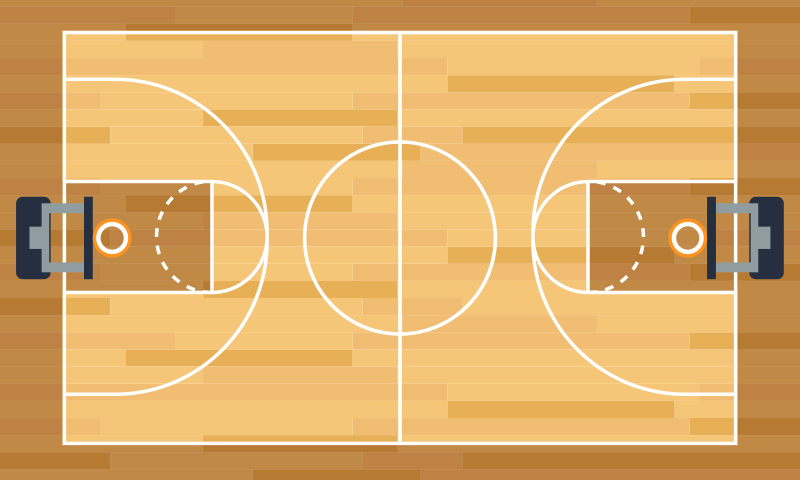 Poster basketball tapis vinyle jeunesse terrain de basket - TenStickers