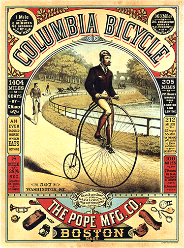 Poster cyclisme affiche vintage de bicyclettes - TenStickers