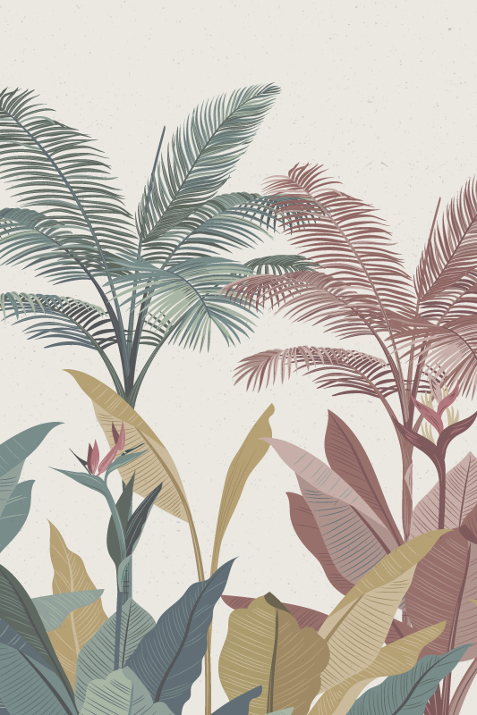 Poster plantes en terracotta tropicales - TenStickers