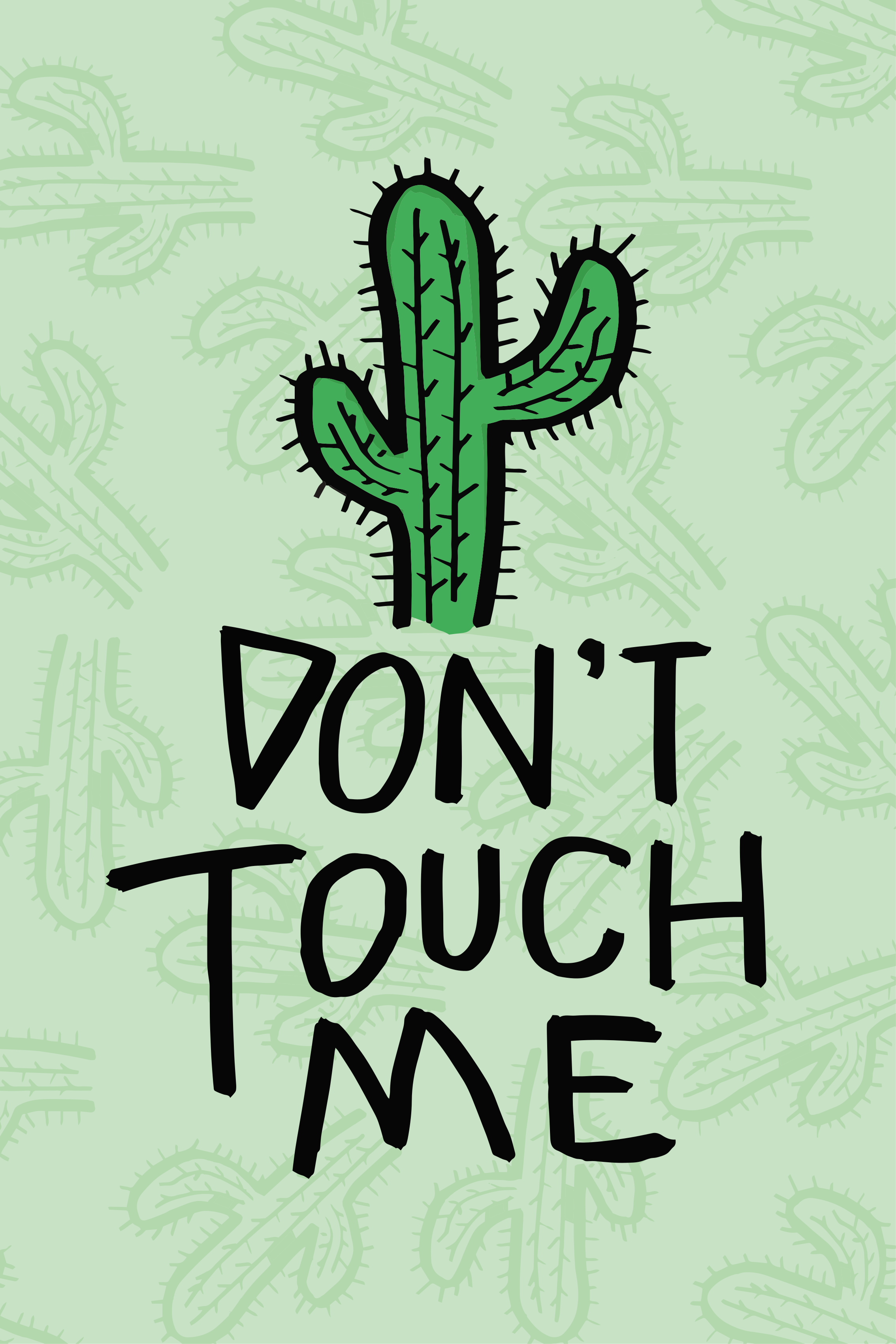 Poster plantes cactus avec texte amusant - TenStickers