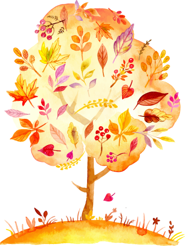 Poster arbre décoratif automnal de la forêt - TenStickers