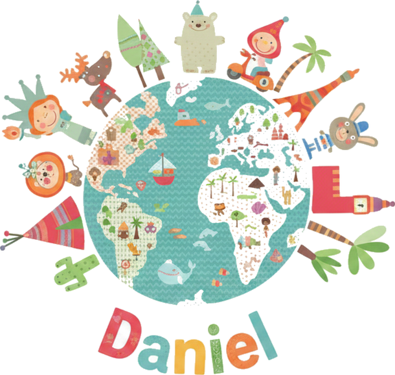 Poster carte du monde monde heureux - TenStickers