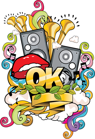 Poster musique autocollant graffiti musical - TenStickers