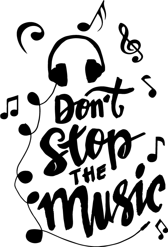 Poster musique texte composé de notes musicales - TenStickers
