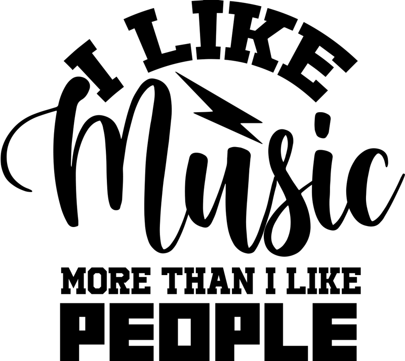 Poster musique j'aime la musique plus que les gens - TenStickers