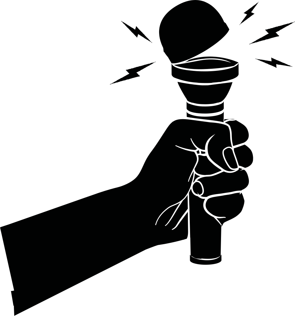 Poster musique bras tenant un microphone - TenStickers
