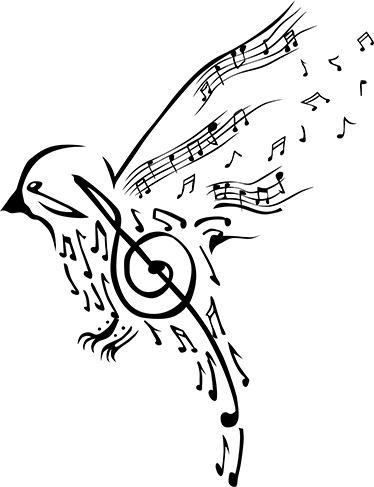 Poster musique oiseau notes musicales décoratif - TenStickers
