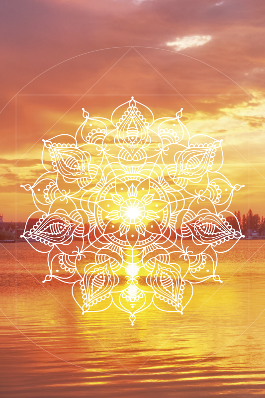Poster paysages mandala du coucher de soleil - TenStickers