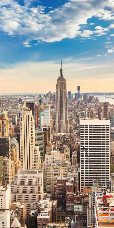 Poster paysages vinyle pour porte gratte-ciel new york - TenStickers
