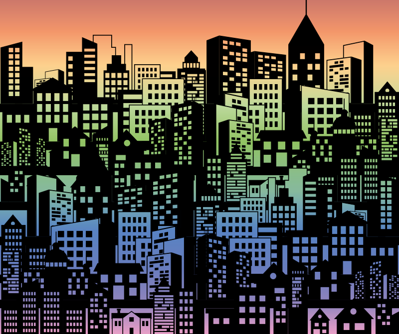 Poster paysages sticker porte de placard multicolore - TenStickers
