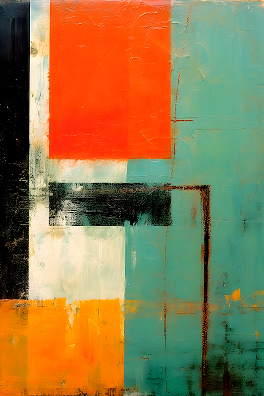 Poster abstrait rectangles expressionnistes - TenStickers
