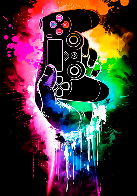 Poster jeux vidéo explosion de gamer - TenStickers