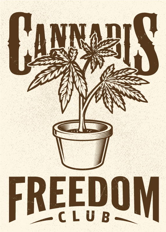 Poster phrases club de cannabis - TenStickers