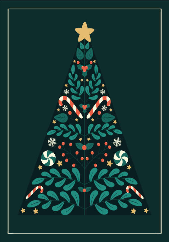 Poster noël sapin de noël - TenStickers