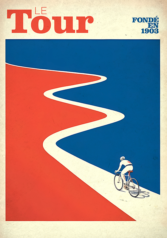 Poster cyclisme vintage "tour" - TenStickers