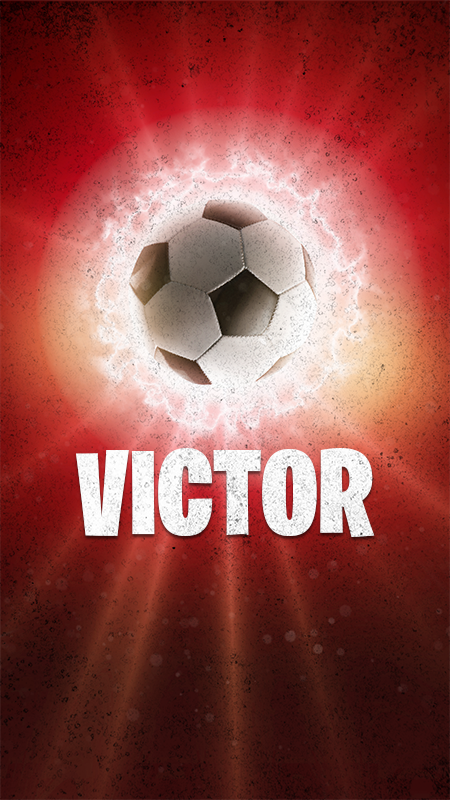 Poster football balle de feu avec nom - TenStickers